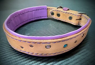 Dog Collar with beads, all handmade - image1